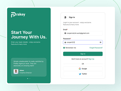 Sign in Page of prakey @appdesign @illustration @uidesign @uiuxdesign @uxdesign @vectordesign animation app branding graphic design logo signinpage ui uidesign uiux uiuxdesign ux