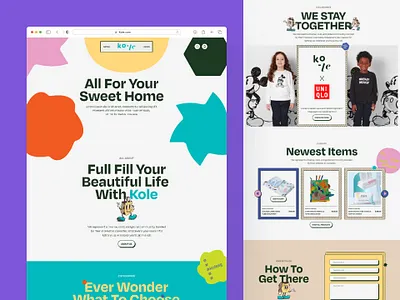 Illustration & Colorful Website Design clean design fashion heydesign homepage illustration landing page product shop ui ui design website design