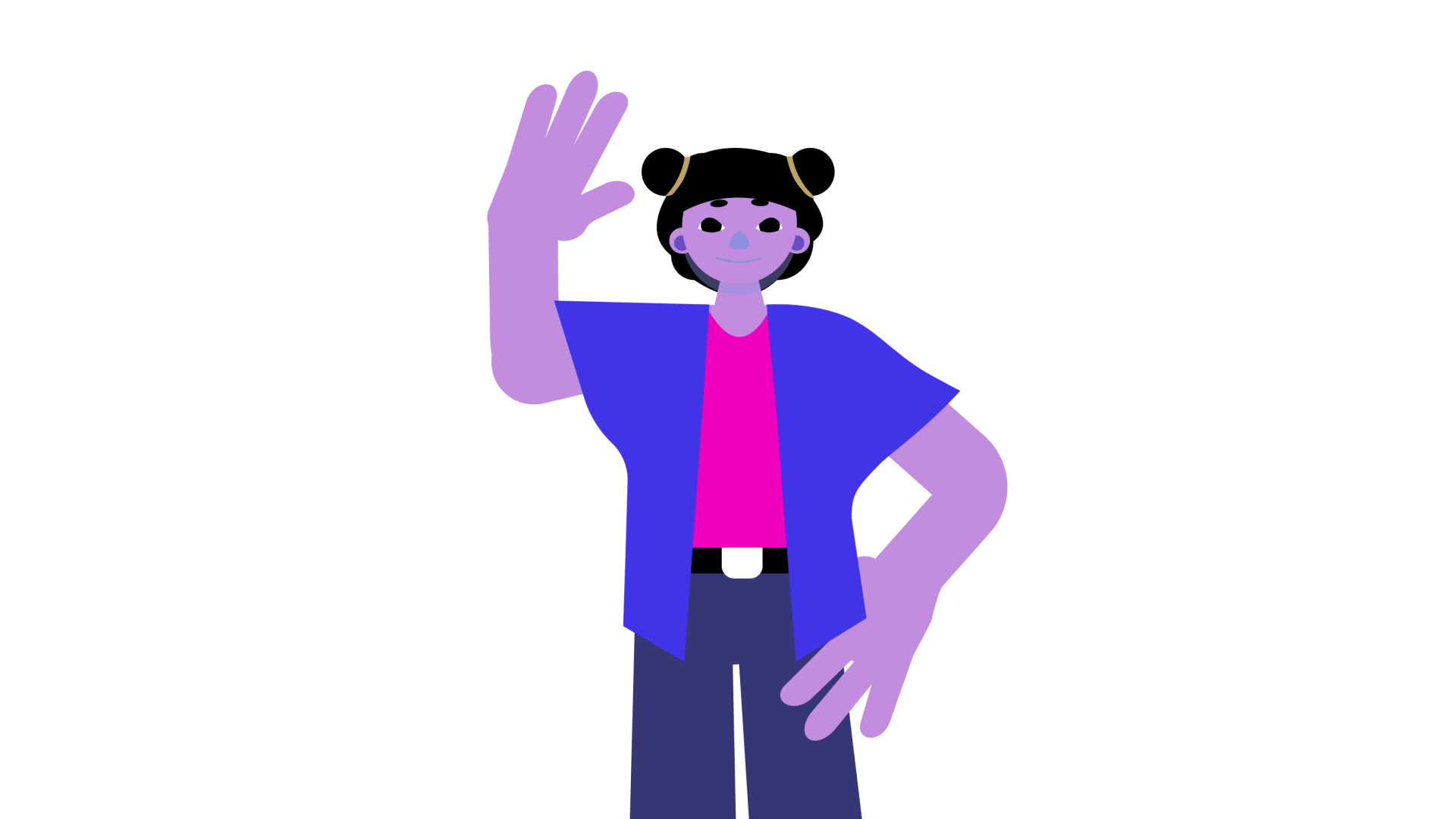 Girl waving 2d animation animation character animation hello loop waving