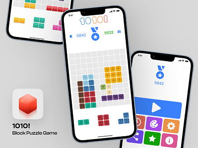 1010! - Block Puzzle Game App Ui Design 1010 app ui block puzzle game game screen game ui puzzle game ui redesign redesign solution