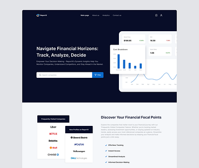 Financial Reporting Platform dashboard financial financial news financialplatform ui ui design uiux ux uxui uxui design web