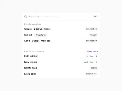 Command Bar app automation command bar design keyboard product design shortcuts ui ux web