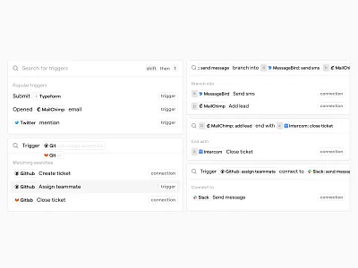 Flow Automation ai app automation command bar design keyboard product design shortcuts ui ux web