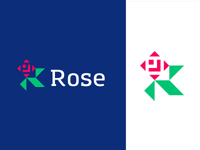 Rose flower letter lettermark logo r rose