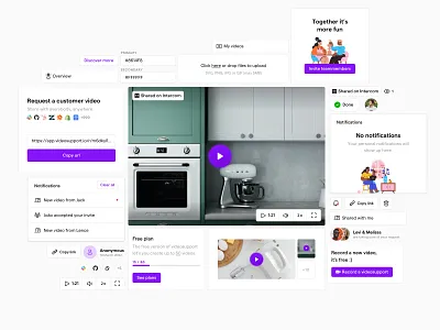 UI Components account app components design elements library product design ui ux video web