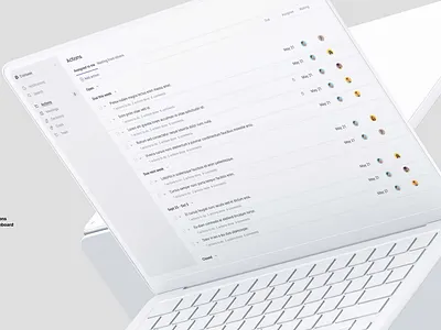 CompanyOS actions action app clean dashboard list minimal table tracker web