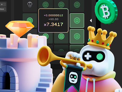 Changing the style from 2D to 3D and something new 2d to 3d 3d 3d icons bitcoin casino coin crypto design dice game hilo icon illustration jackpot online plinko rocket roulette target tower