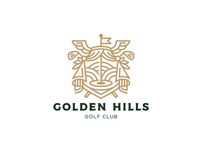 Golden hills coat of arms golden golf heraldry hills luxory wing
