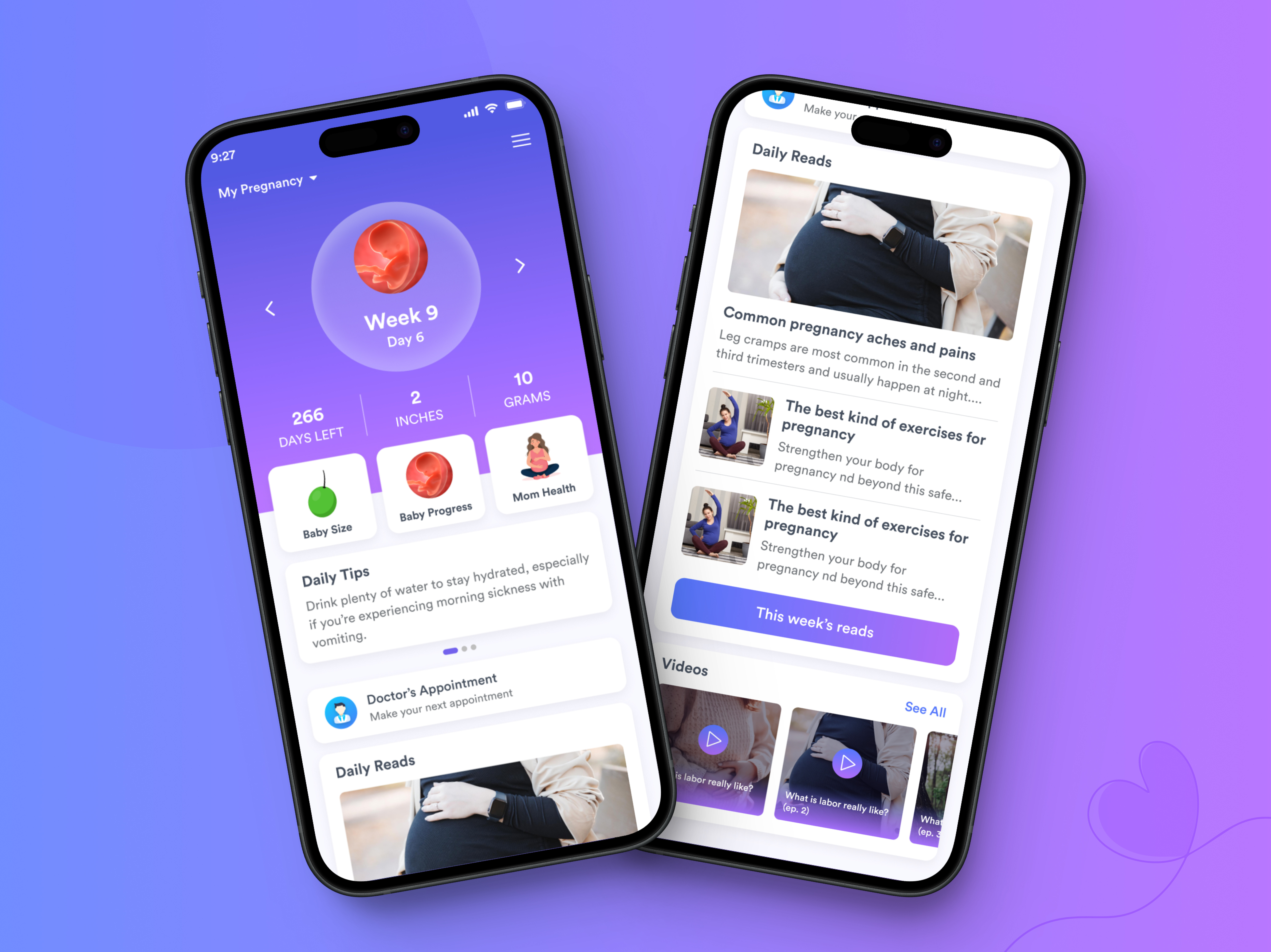 Baby Bloom - A Pregnancy Tracker App app design mobile app pregnancy app pregnancy tracker ui ux