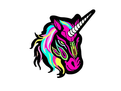 Do Not Go Quietly branding illustration logo neon unicorn vaporwave vector