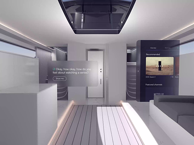 Spatial UI yacht room concept vision pro 3D MR interface animation app apple cg cgi concent dashboard future interaction interface mixed reality motion mr spatial spatial ui ui ux vision pro vr