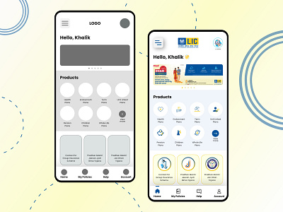 LIC App redesign app app ui design dashboard design mobi mobile ui ui design ux