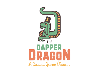 The Dapper Dragon Logo board games branding dapper design dragon identity logo monicle tavern top hat