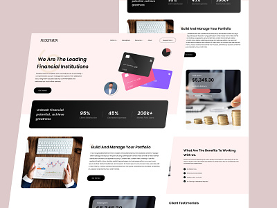 Fintech💲 Web UI Design🎨 design digital money finance financial fintech graphic design landing page money ui ui design uiux web design web ui website layout