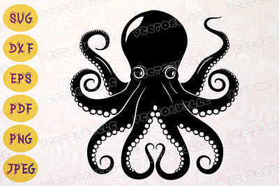 Octopus SVG Sea Monster Kraken Tentacles ocean animal