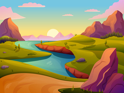 Valley illustration vector