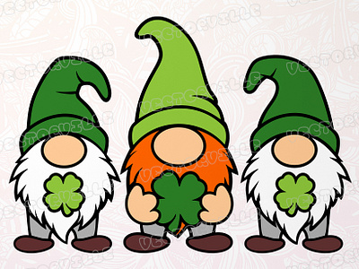 St Patrick's Day Gnomes SVG Shamrock DXF st patricks gnome shamrock svg