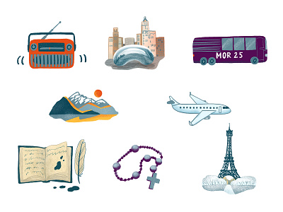 Icons for map adobe photoshop behance design digital illustration fiverr graphic design illustration map illustration procreate