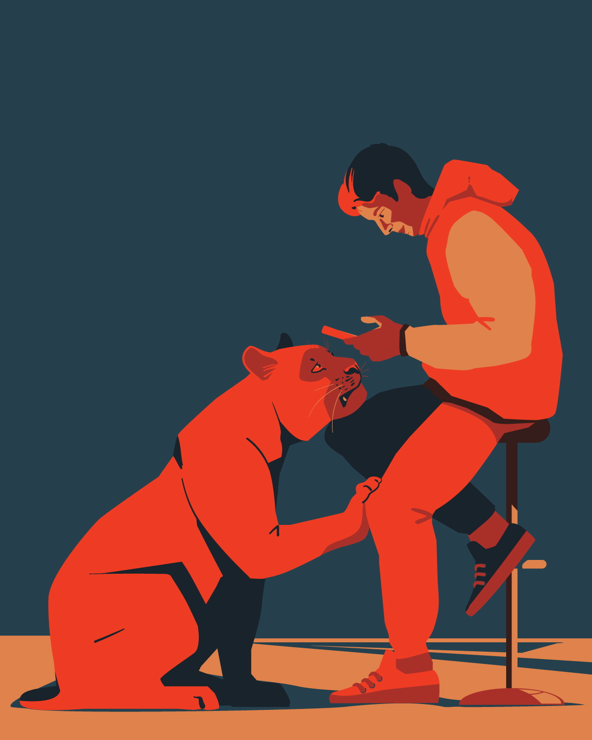 Priorities drawing illustration illustrator lion smartphones vector