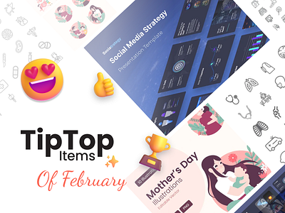 Premast - TipTop Items of February 🌟 🚀 business education icons illustrations powerpoint startup templates