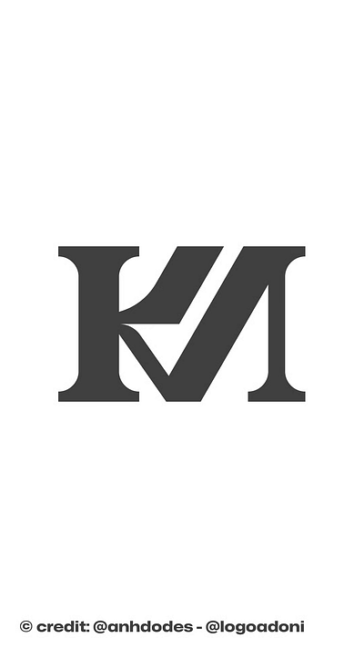 iconic Lettering KM MK K M monogram typography logo design 3d branding design illustration logo logo design logo designer logodesign minimalist logo minimalist logo design negative space logo ui