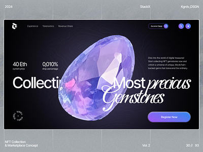StackX Gems Website collection crypto design ether gems landing landingpage lootbox marketplace nft nft marketplace ui uiux ux web web3 website