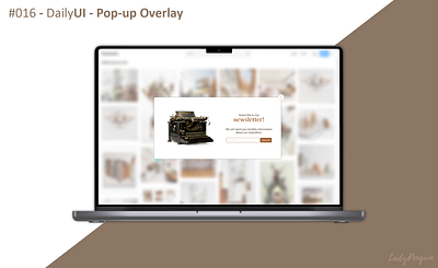 #016 - DailyUI - Pop-up Overlay branding dailyui design figma graphic design newsletter subscribe ui web