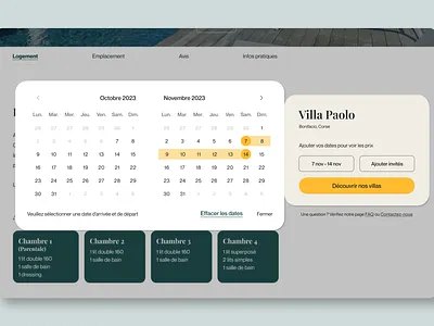 Casa di Gio | Villa rental - Booking feature accomodation booking booking feature calendar design interaction interaction design microinteractions rental reservation ui user experience user interface ux ux design villa rental