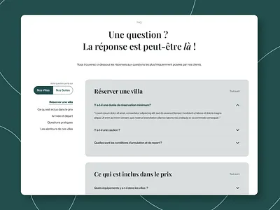 Casa di Gio | Villa rental - FAQ Page faq faq page interaction design luxury progressive disclosure question page questions reservation ui user experience user interface ux villa rental visual identity