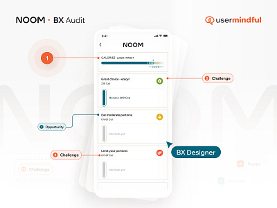 Noom Health. BX Audit. ai app behavior design behavior engine case study graphic design interface mobile mobile app research strategy ui ux uxdesign