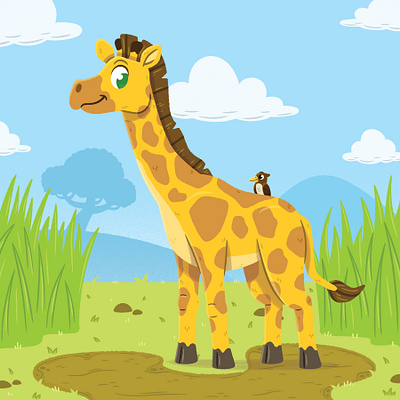 Just a happy giraffe! africa animal board book character childrens cute design early giraffe illustration kids lit learning picture print