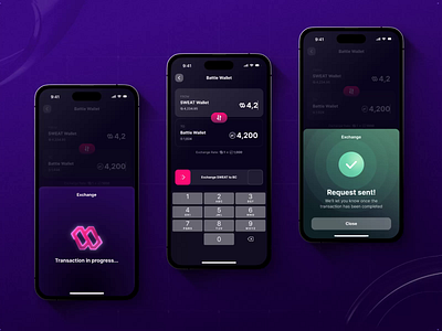 Sweat Hero: Battle Wallet 3d animation app battle branding coin coins crypto cryptocurrency exchange game game design interface logo nft token trade ui ux wallet