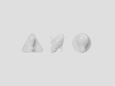 Rule’s squared icons elements 3d 3d icon attention blender bulb c4d cinema 4d circle clay design icon icon set icons illustration render rocket sign star ui white