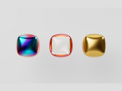 Squared icons materials 3d 3d icon blender c4d glass glossy gold icon icon set icons illustration iridescent material materials render shaders square squared ui ux