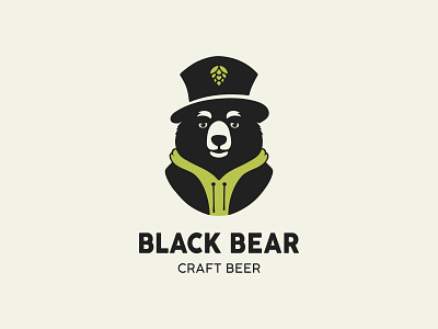 Black bear craft beer animals zoo bear beer black brand branding character craft design graphic design hop illustration logo logotype mark mascot minimal nature simple zoo