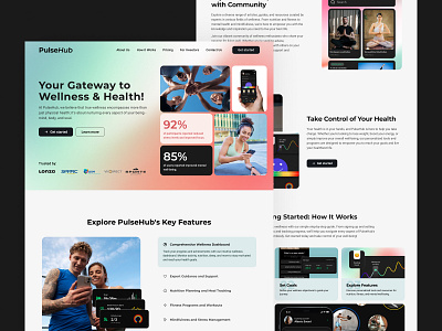 Landing page UI animation - Fitness App agency animation branding design fitnes app landing page design low code design low code landing page main page main page design minimal mobile design motion product page responsive design ui ui design ux wellness product