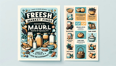 Fresh Food Market Flyer flyer graphic design illustration poster