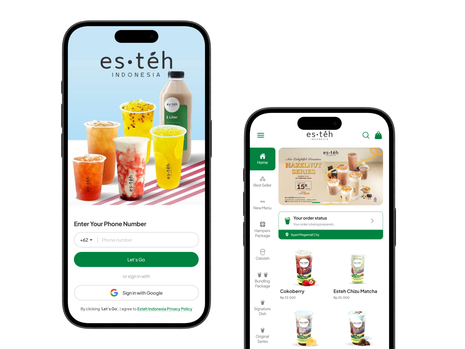 Esteh Indonesia App - Design Exploration design exploration fnb mobile app ui design