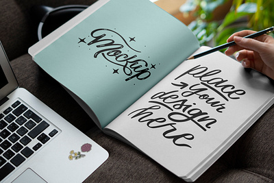 Diary Mockup branding diary graphic design laptop logo mockup stationary