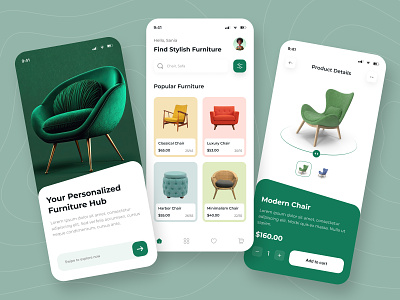 Furniture Shop Mobile App UI clean design figma furniture app mobile app mobile app design modern online app online store product app store app ui ui design user interface ux