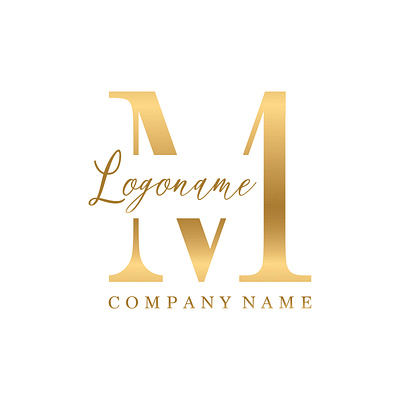 Elegant Gold Letter M Logo Design for Corporate Brand Identity. initial