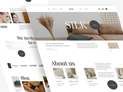 Silk: Exclusive Distributor of Fine Furniture Materials awwwards awwwards design branding brown comfort cozy design exterior furniture home inspiration inspo interior landing logo silk sofa studio ui ukraine