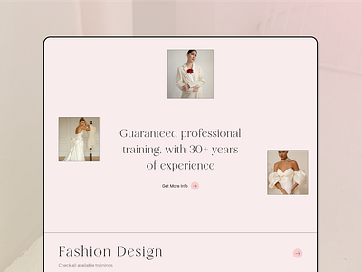 Professional Fashion Trainings branding clean creative design education fashion layout sewing trainings typography ui