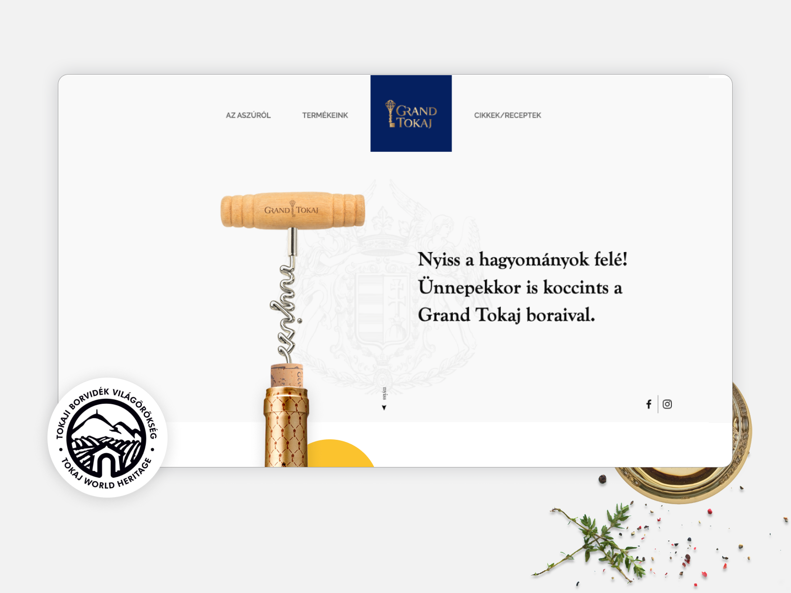 Grand Tokaj - Aszú aszú bootle hungary landing page nyiss tokaj ui webdesign wine