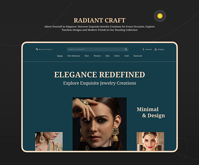 RadiantCraft - jewellery website aesthetic fashion jewellery website ui uiux design