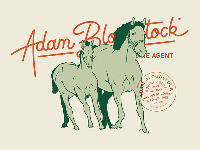Brand Visual - Adam Bloodstock badge branding custom logotype design graphic design horse horse branding horse identity illustration lettering logo logotype typography vector vintage branding vintage identity