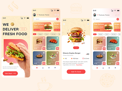 Food Delivery App 🍔 app design branding dashboard food app design graphic design landing page ui uiux ux web design website design wireframe
