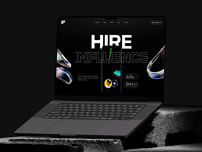 HIRE INFLUENCE animation branding company website design graphic design home screen homepage motion graphics ui web site