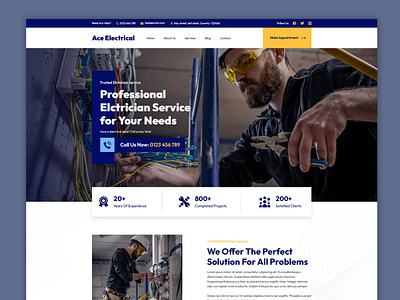 Electrician Service Provider Website Design branding graphic design ui ux web design