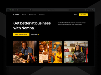 Nomba Website - Hero page (Dark Mode) by Victor Onazi on Dribbble